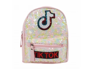Розова раница с пайети - Tik Tok
